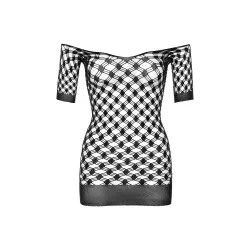 DARING Intimates Mini Robe Fence Net Noire